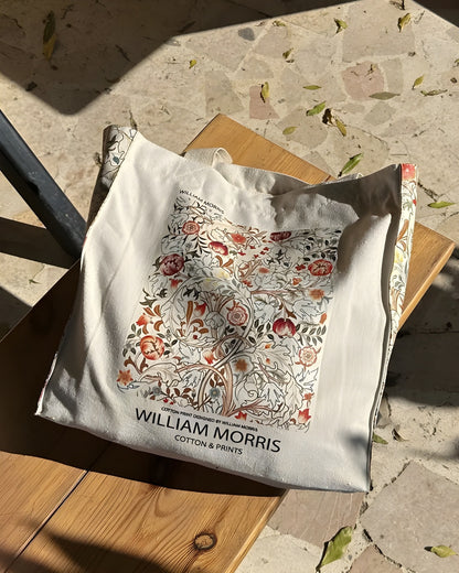 William Morris Pink & Rose, 1890 Canvas Tote Bag with Zip